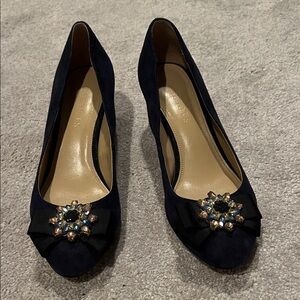Talbots Midnight Blue Embellished Heels